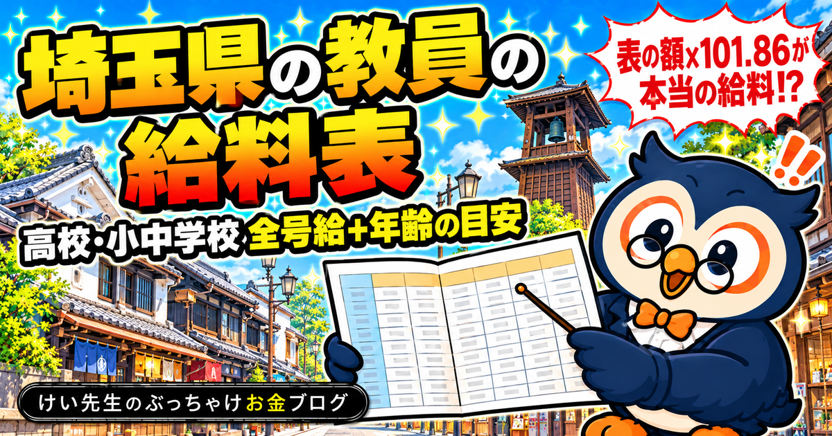 埼玉県の教員の給料表