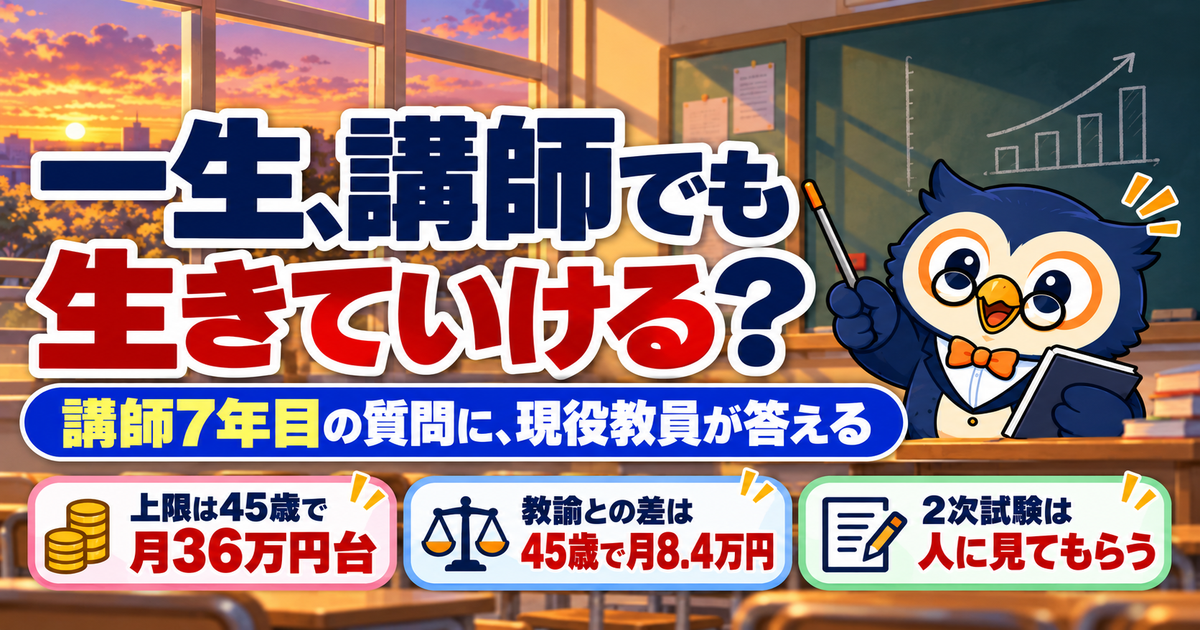 一生、臨時講師でも生活していける？